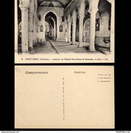 29 - Pont Croix - Intérieur de l'eglise Notre Dame de Roscudon - La Nef