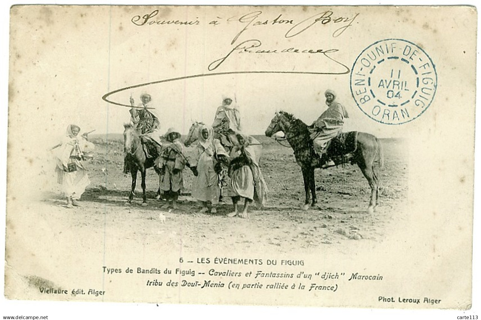 0 - T7594CPA - ALGERIE - FIGUIG - Cavaliers et Fantassins d'un djich marocain - Bon état - AFRIQUE