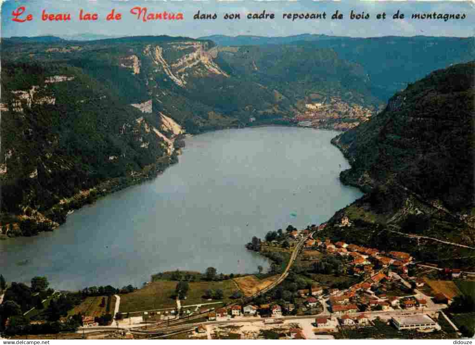 01 - Nantua - Le Lac de Nantua - Vue aérienne - au 1er Plan le Port au fond Nantua - CPM - Voir Scans Recto-Verso