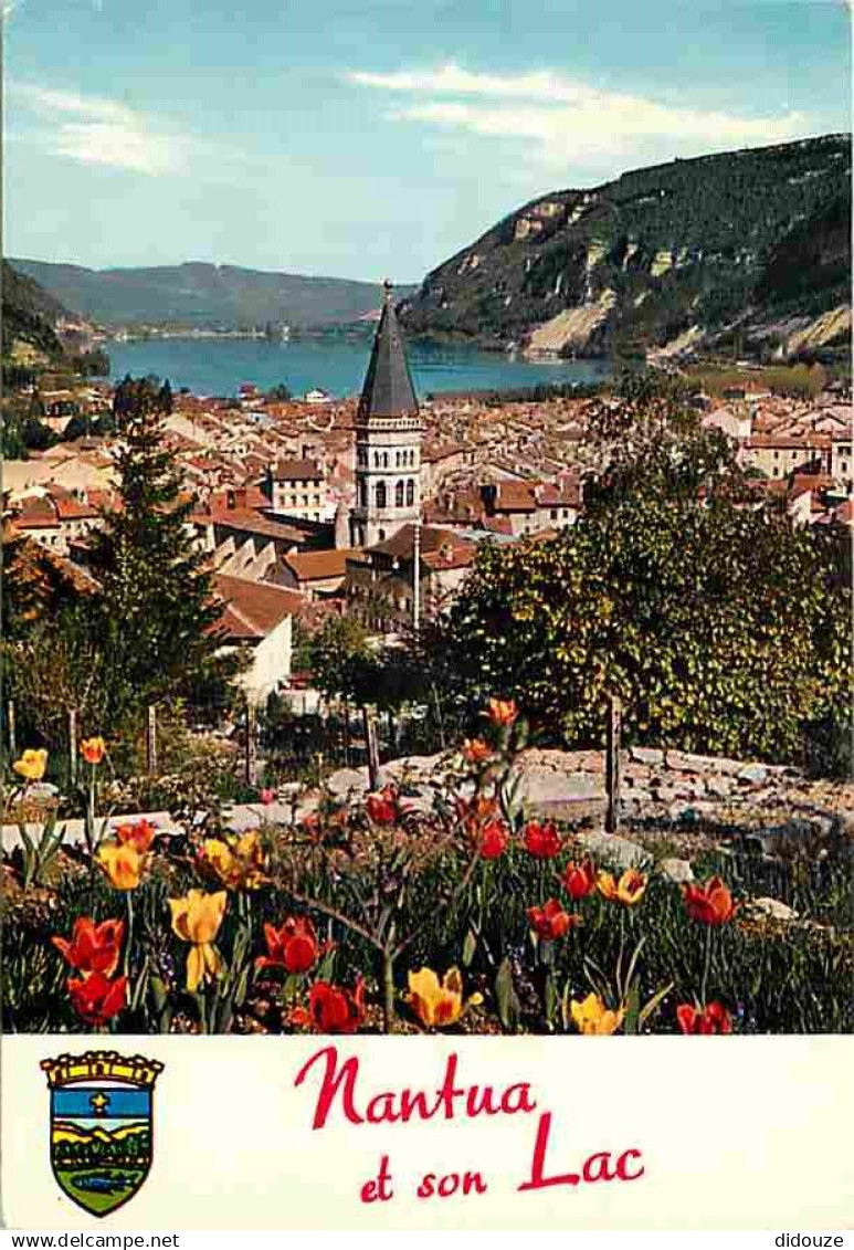 01 - Nantua - Vue Générale - Le Lac de Nantua - Blasons - CPM - Voir Scans Recto-Verso