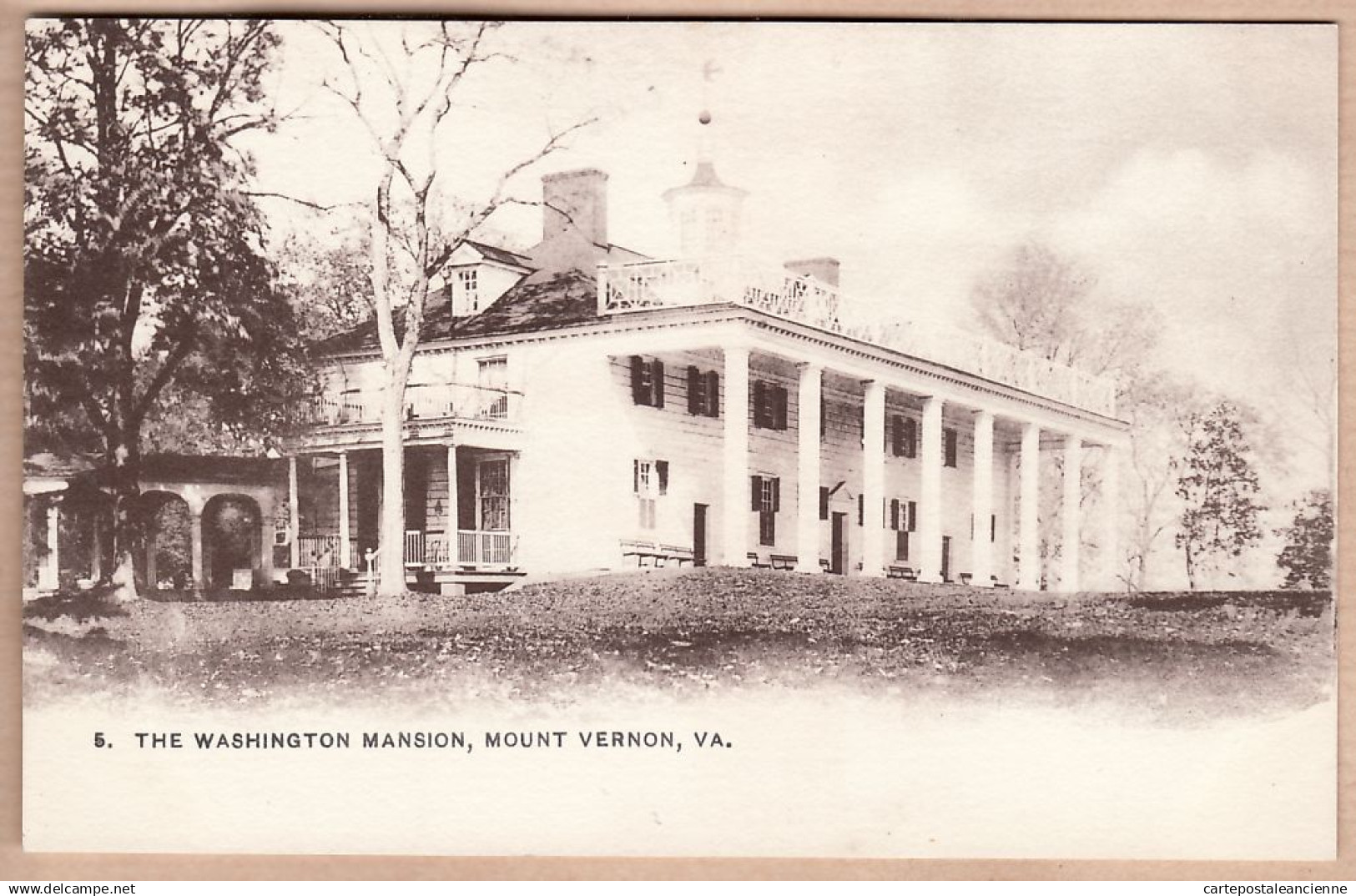 01677 / MOUNT VERNON VA-Virginia WASHINGTON MANSION 1890s FOSTER- REYNOLDS N° 5 Authorized act congress May 19, 1898