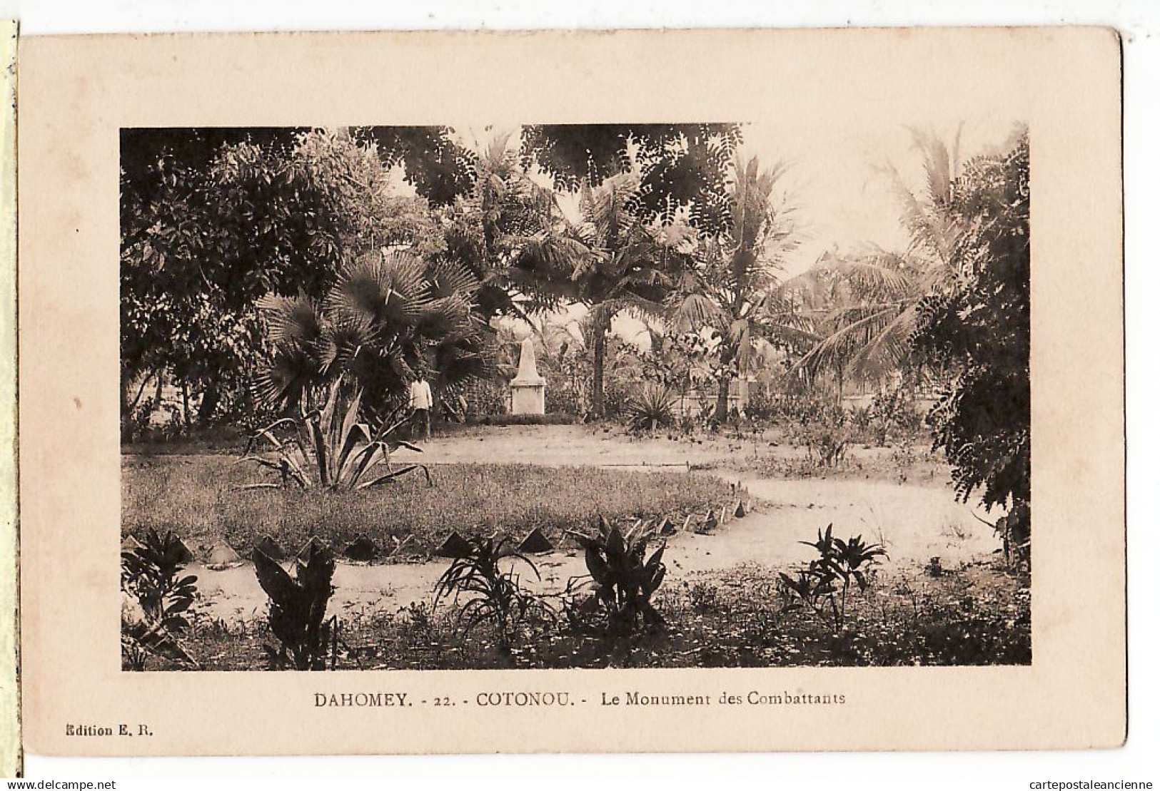 01785 / ⭐ (•◡•) Dahomey COTONOU Monument des Combattants Jardin Public Louis PINCON 02.08.1915 -E.R 22 Dahome A.O.F