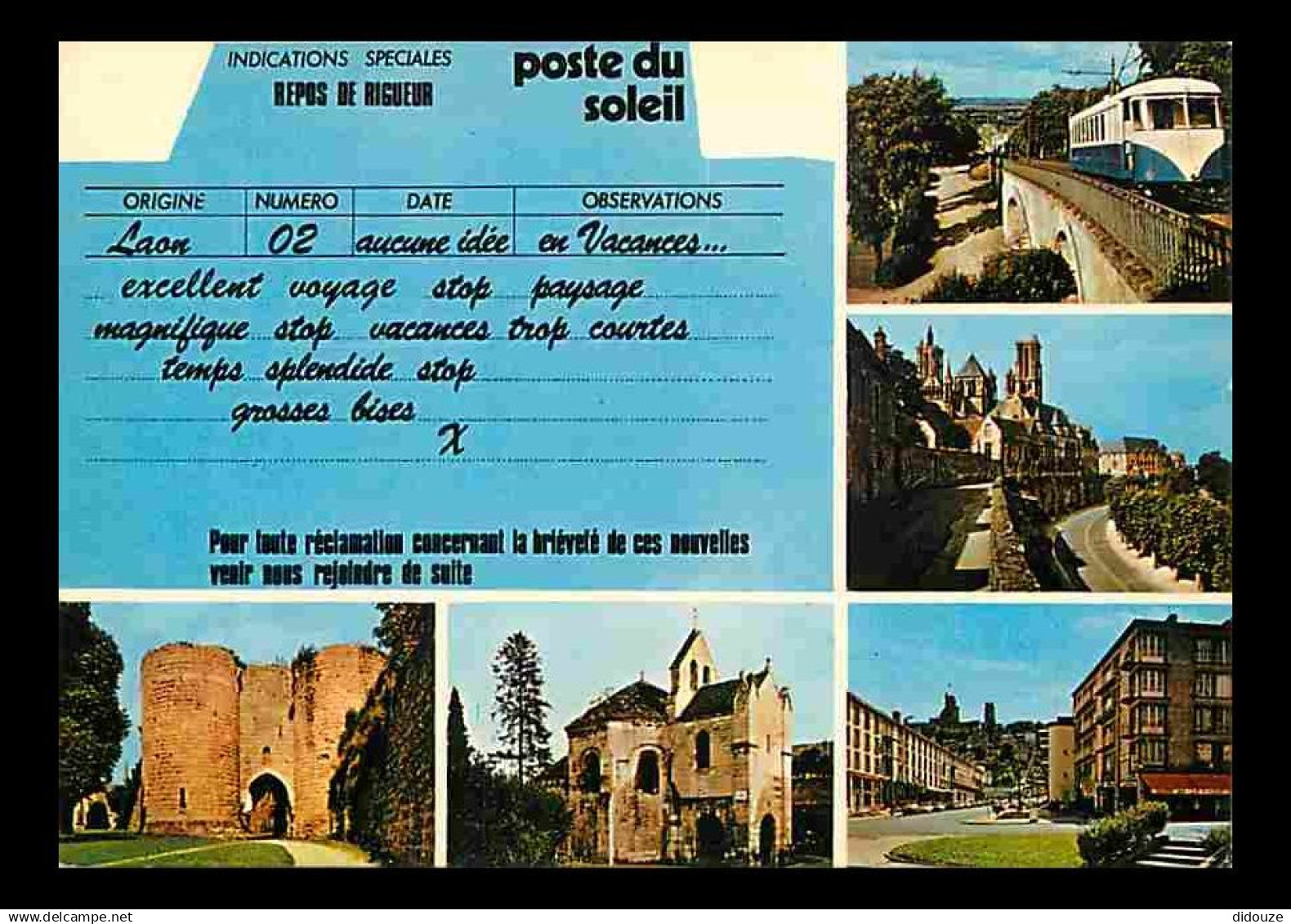 02 - Laon - Multivues - Trains - CPM - Voir Scans Recto-Verso