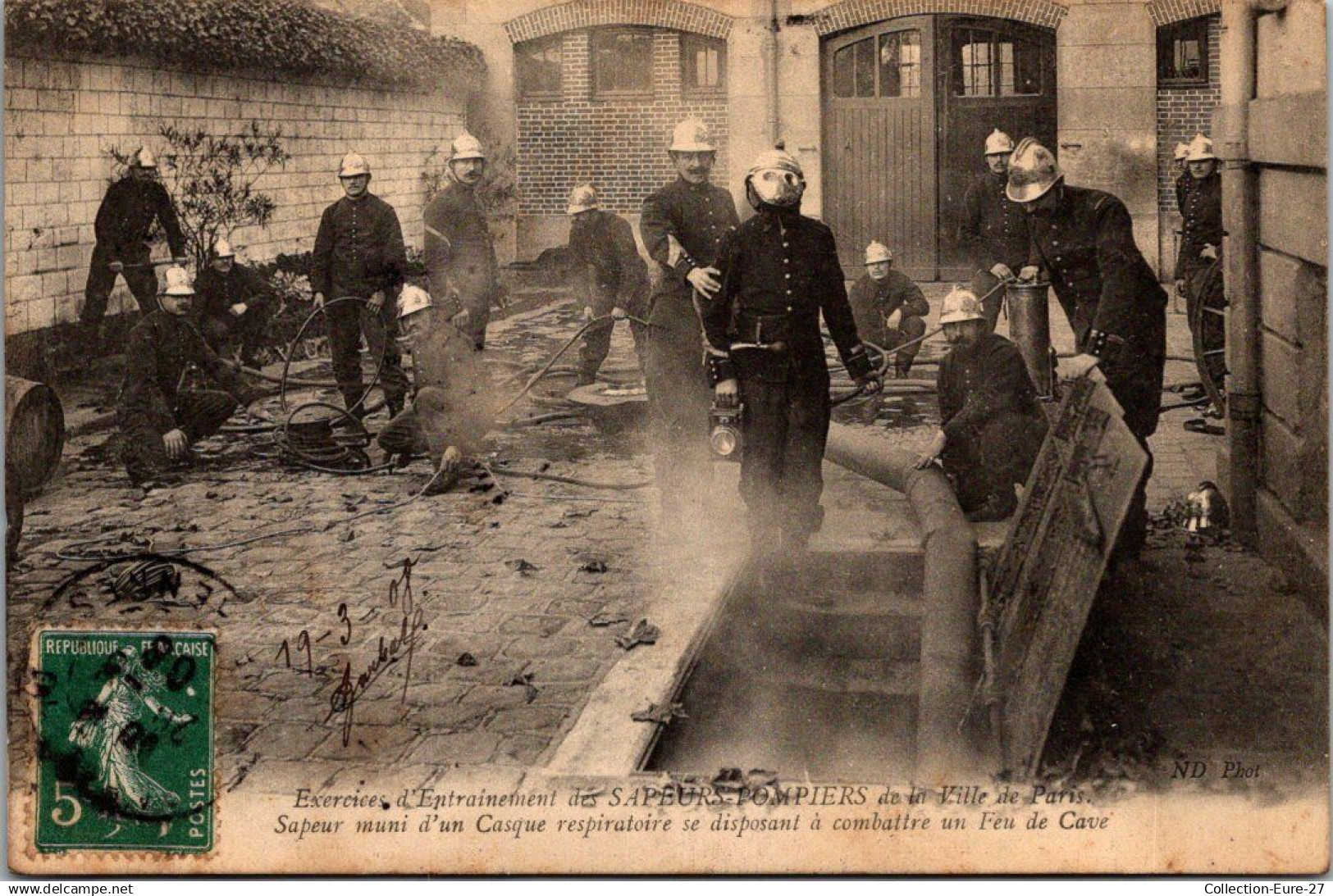 (03/02/25) 75-CPA PARIS - 6ème ARRONDISSEMENT - RUE DU VIEUX COLOMBIER - LES SAPEURS POMPIERS DE PARIS A L'ENTRAINEMENT