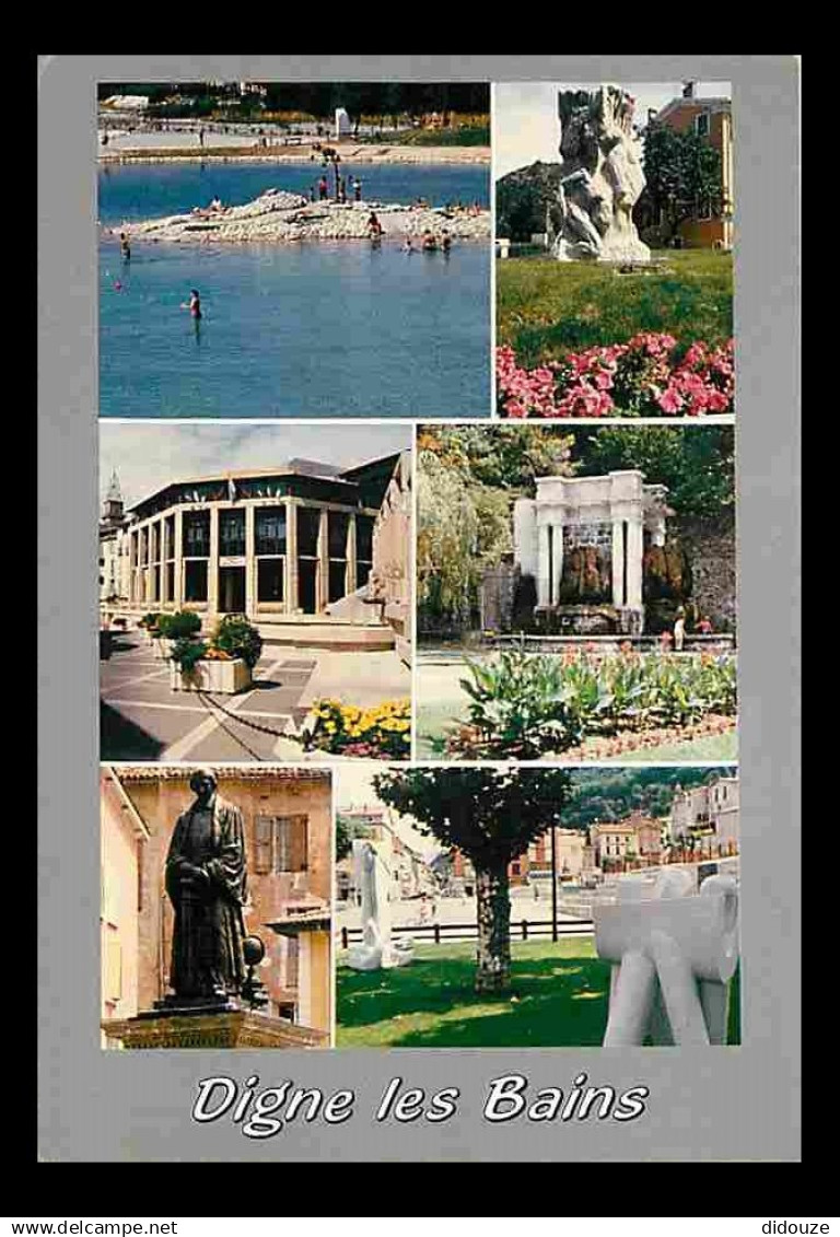 04 - Digne les Bains - Multivues - Statue - Flamme Postale de Digne les Bains - CPM - Voir Scans Recto-Verso