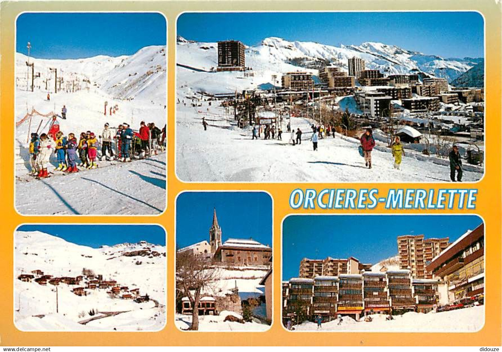 05 - Orcières Merlette - Multivues - Hiver - Neige - Flamme Postale de Orcières Merlette - CPM - Voir Scans Recto-Verso