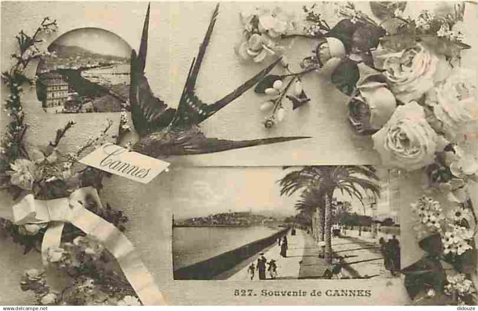 06 - Cannes - Souvenir de Cannes - Multivues - Hirondelles - CPA - Voir Scans Recto-Verso