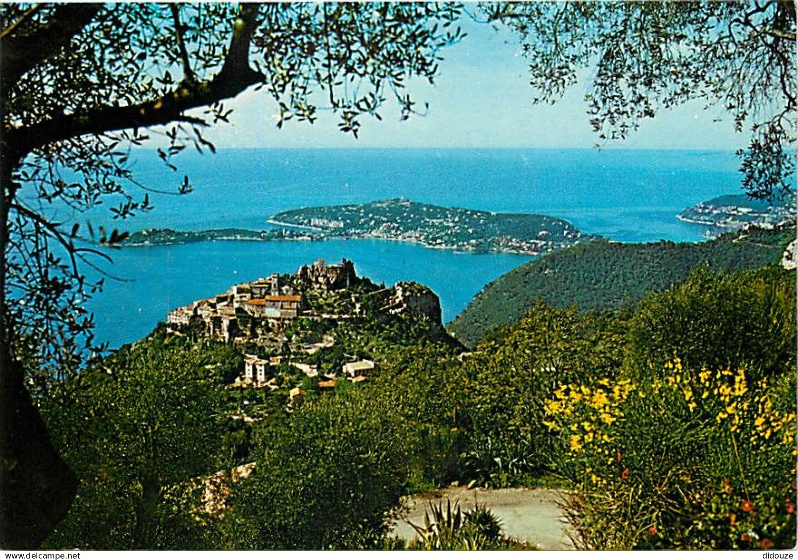 06 - Eze - Eze Village perché sur son piton rocheux; au fond le Cap Ferrat - CPM - Carte Neuve - Voir Scans Recto-Verso