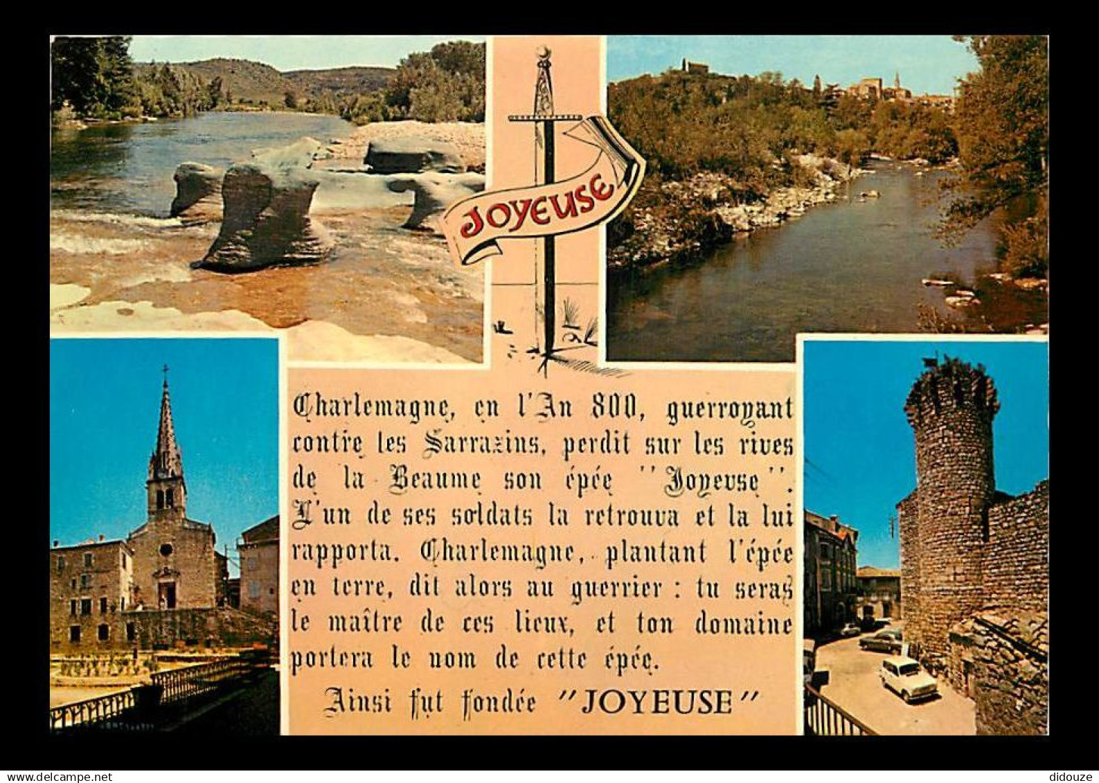 07 - Joyeuse - Multivues - Automobiles - Vieilles pierres - CPM - Carte Neuve - Voir Scans Recto-Verso