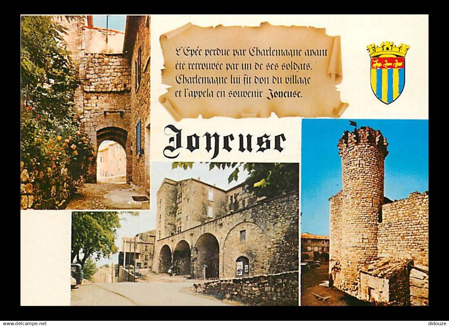 07 - Joyeuse - Multivues - Vieilles pierres - Blasons - CPM - Voir Scans Recto-Verso