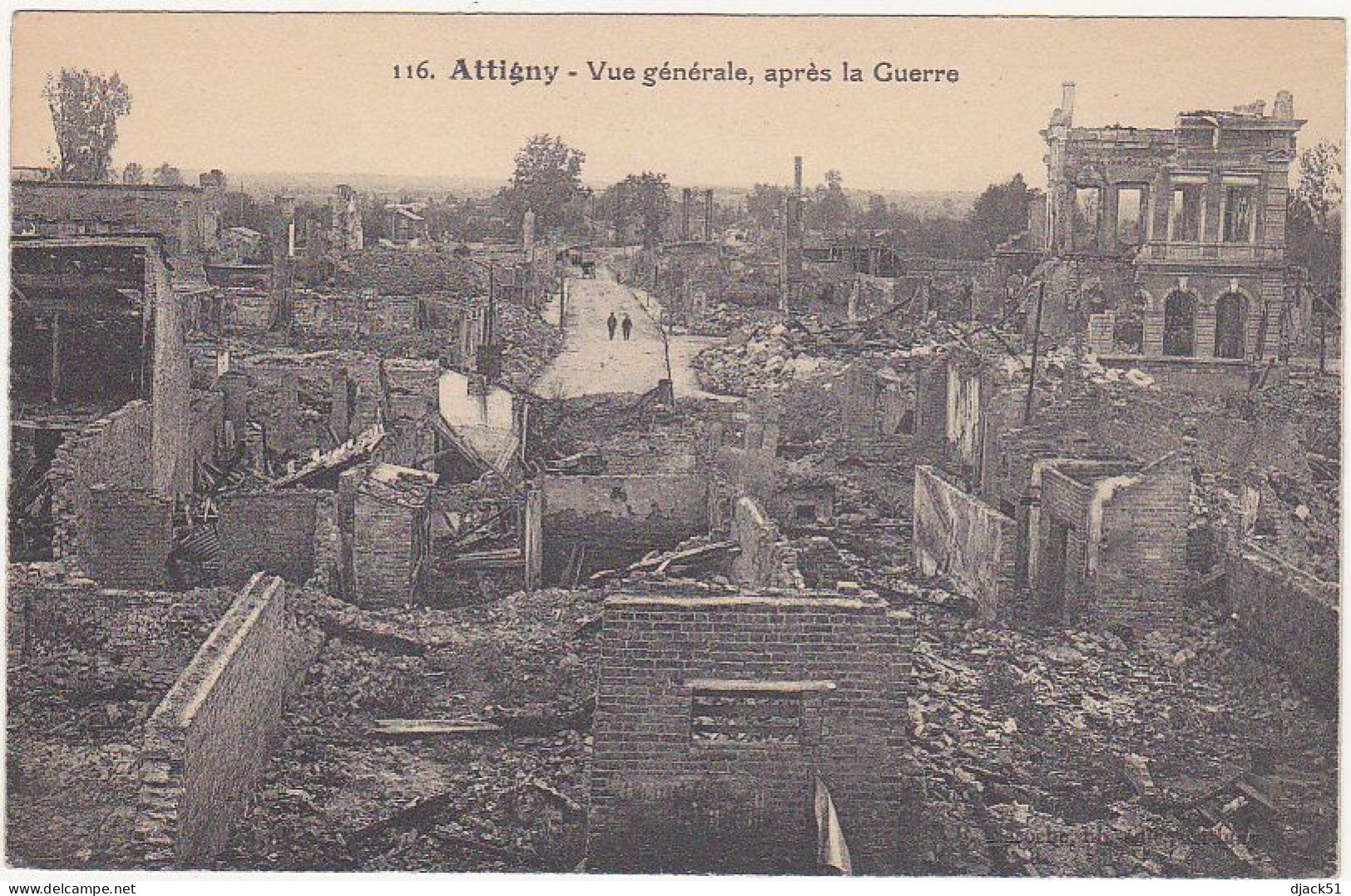 08 - ATTIGNY (Ardennes) - Vue générale, après la Guerre