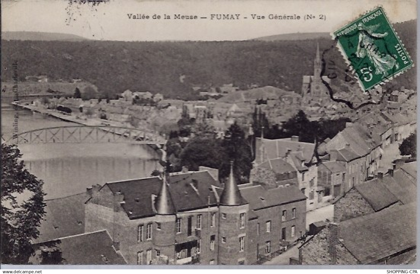 08 - Fumay - Vallée de la Meuse - Vue générale - Voyagé - Dos divisé...