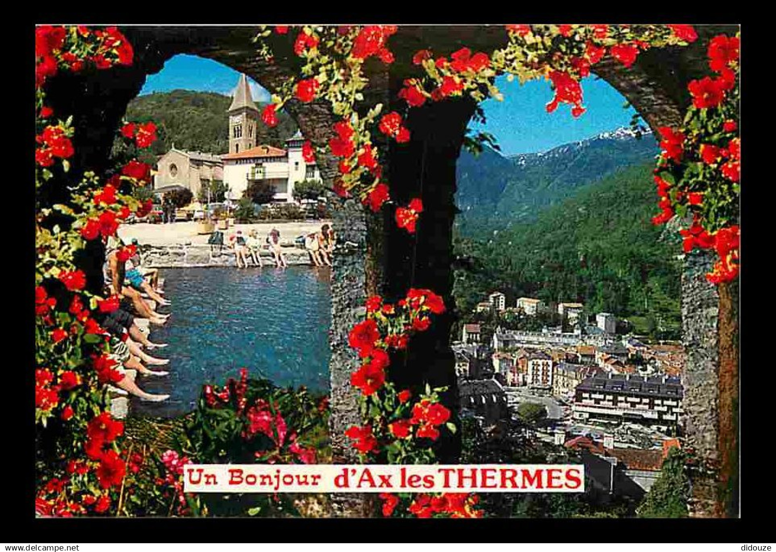 09 - Ax les Thermes - Multivues - Fleurs - Flamme Postale de Ax les Thermes - CPM - Voir Scans Recto-Verso