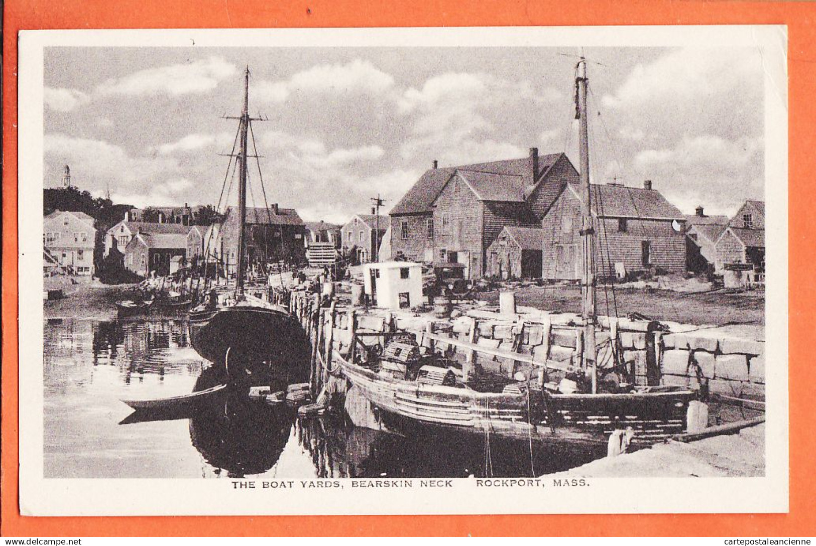 09356 / ⭐ ♥️  Peu Commun ROCKPORT MA-Massachusetts Boat Yards Bearskin Neck 1920s Photo-Bureau ALBERTYPE Co Brooklyn