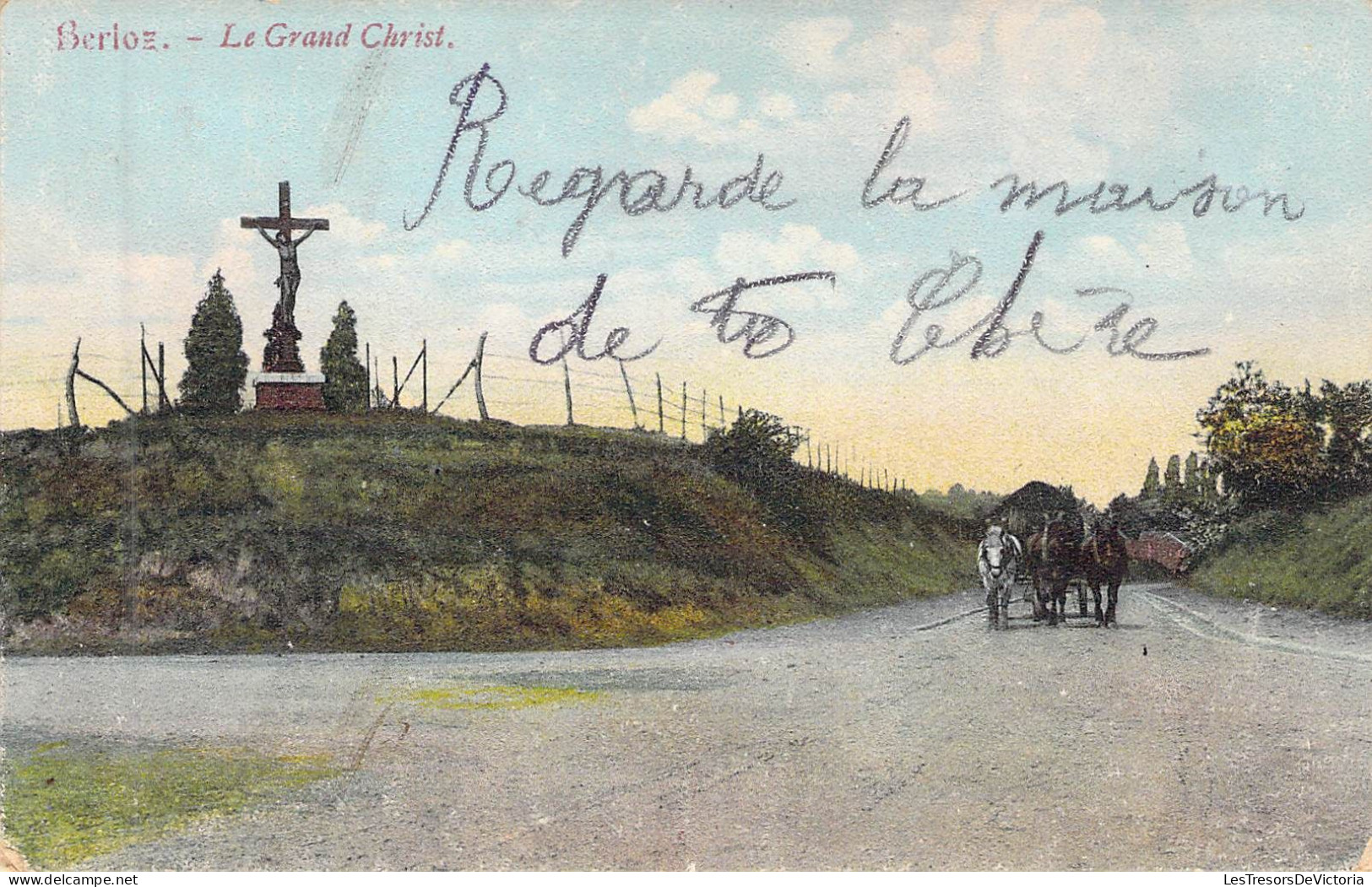 [-10%] BELGIQUE - BERLOZ - Le Grand Christ - Edit F Teheux Hovent - Carte Postale Ancienne