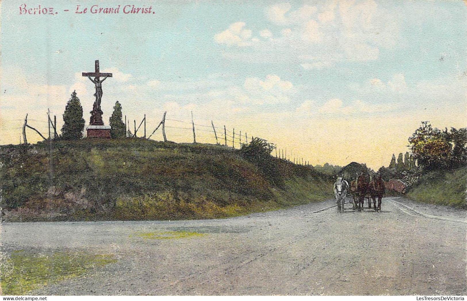 [-10%] BELGIQUE - BERLOZ - Le Grand Christ  - Edit F Teheux Hovent - Carte Postale Ancienne