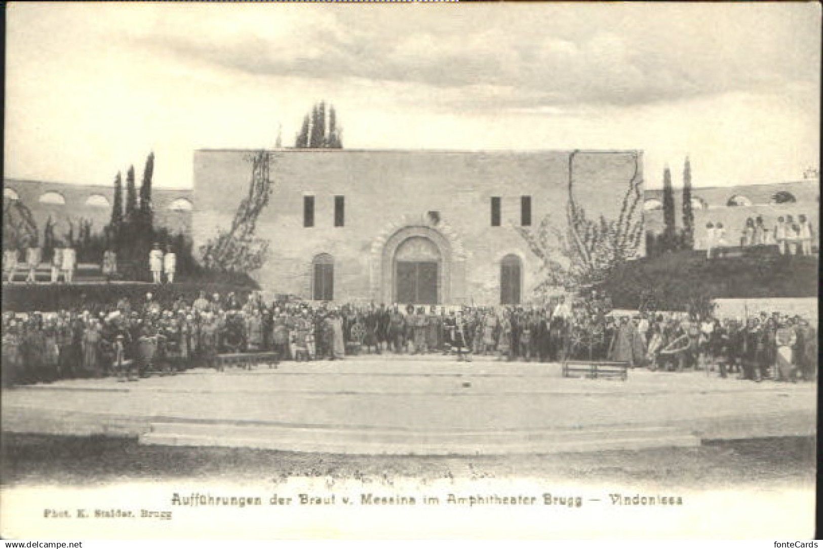 10546976 Brugg AG Brugg Vindonissa Auffuehrung Amphitheater ungelaufen ca. 1910