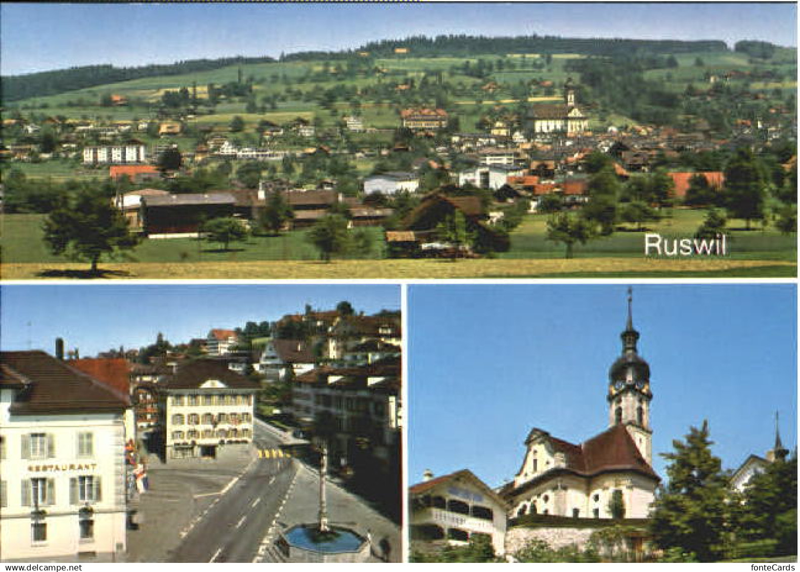 10560145 Ruswil Ruswil Platz Kirche x 1978