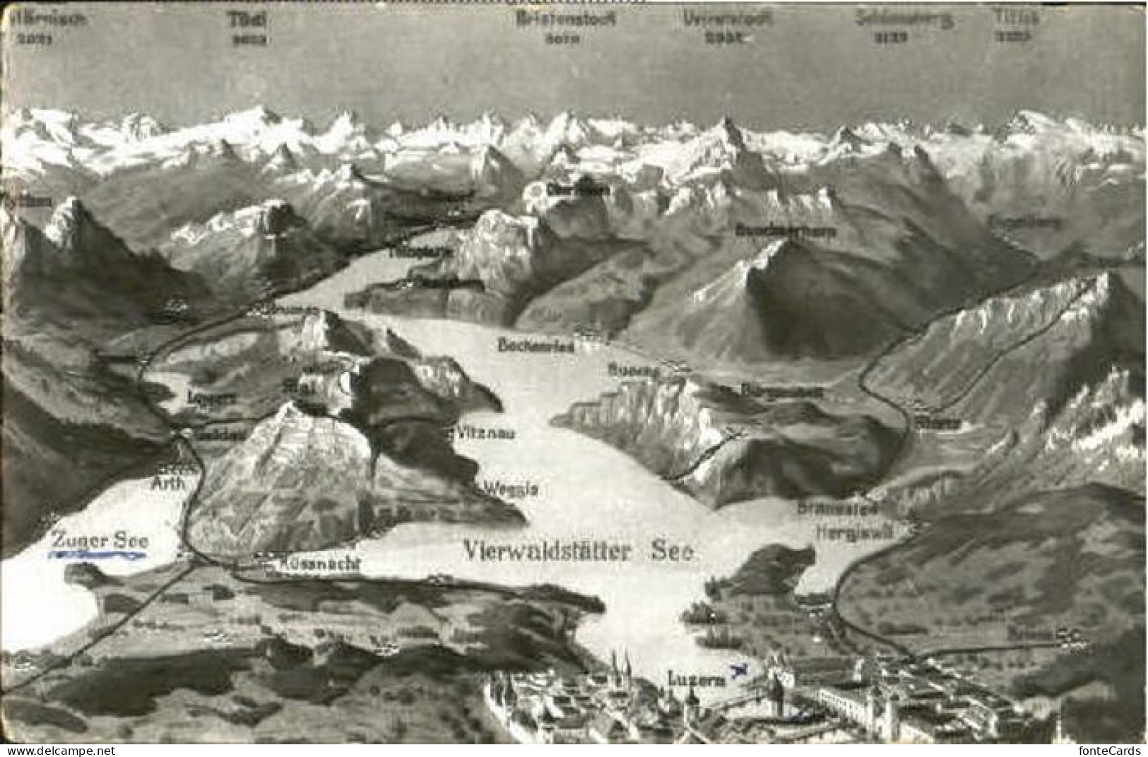 10570524 Buochs Buochs Fliegeraufnahme ungelaufen ca. 1955 Buochs