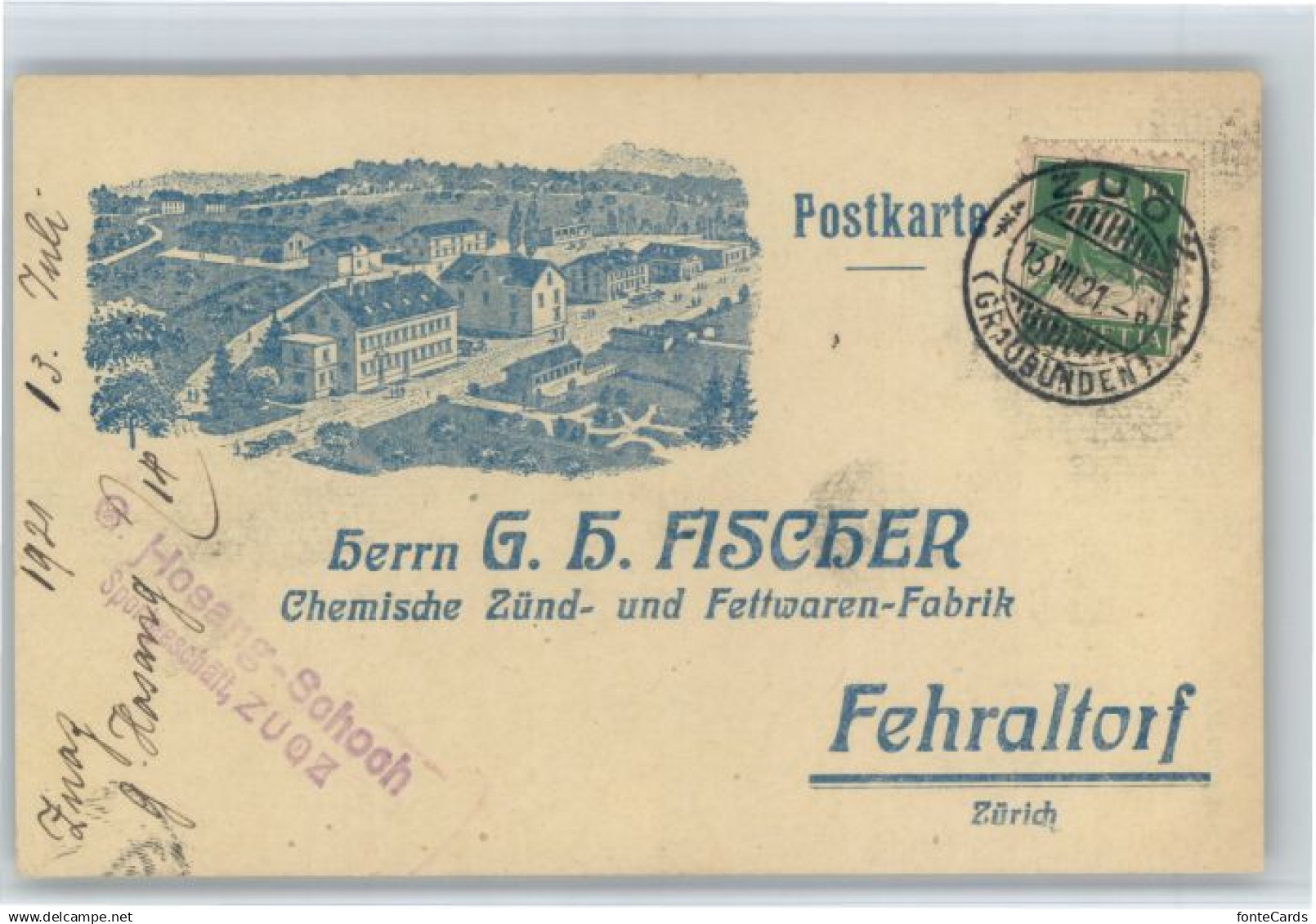 10724416 Fehraltorf Fehraltorf Herrn G H Fischer Chemische Zuend Fettwaren Fabri