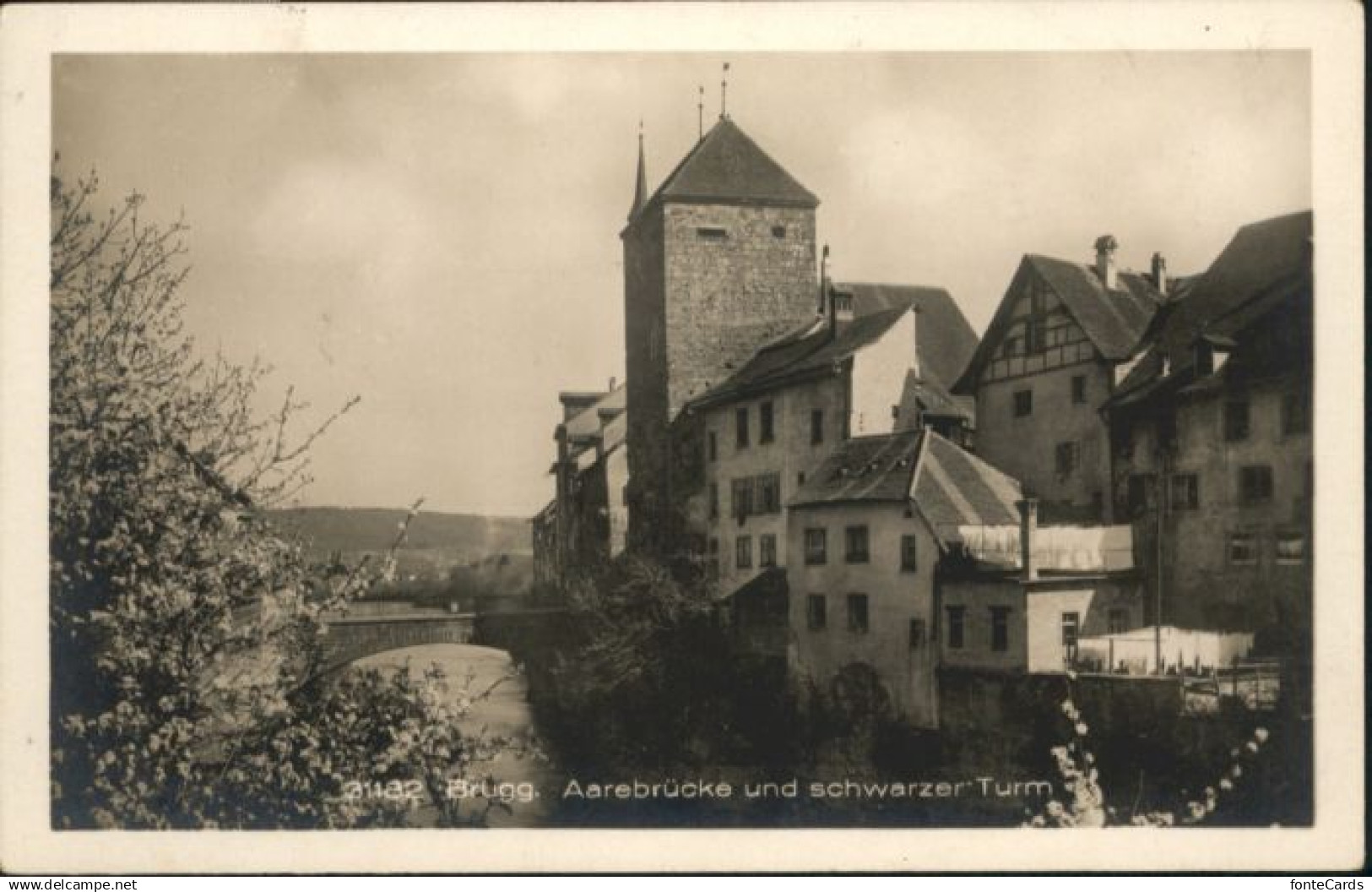 10791907 Brugg AG Brugg Aarebruecke schwarzer Turm *