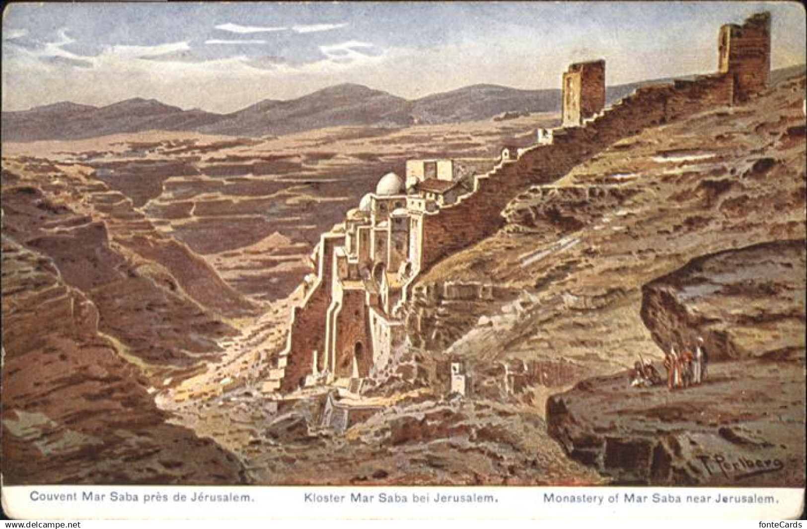 10915234 Mar Saba Mar Saba Kloster Couvent Jerusalem Monastery Kuenstler F. Perl