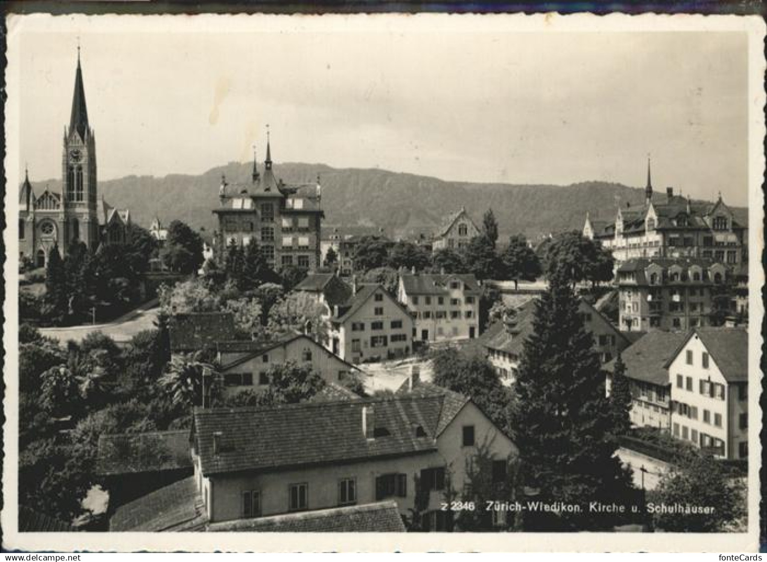 10958152 Zuerich Wiedikon Kirche Schulhaeuser