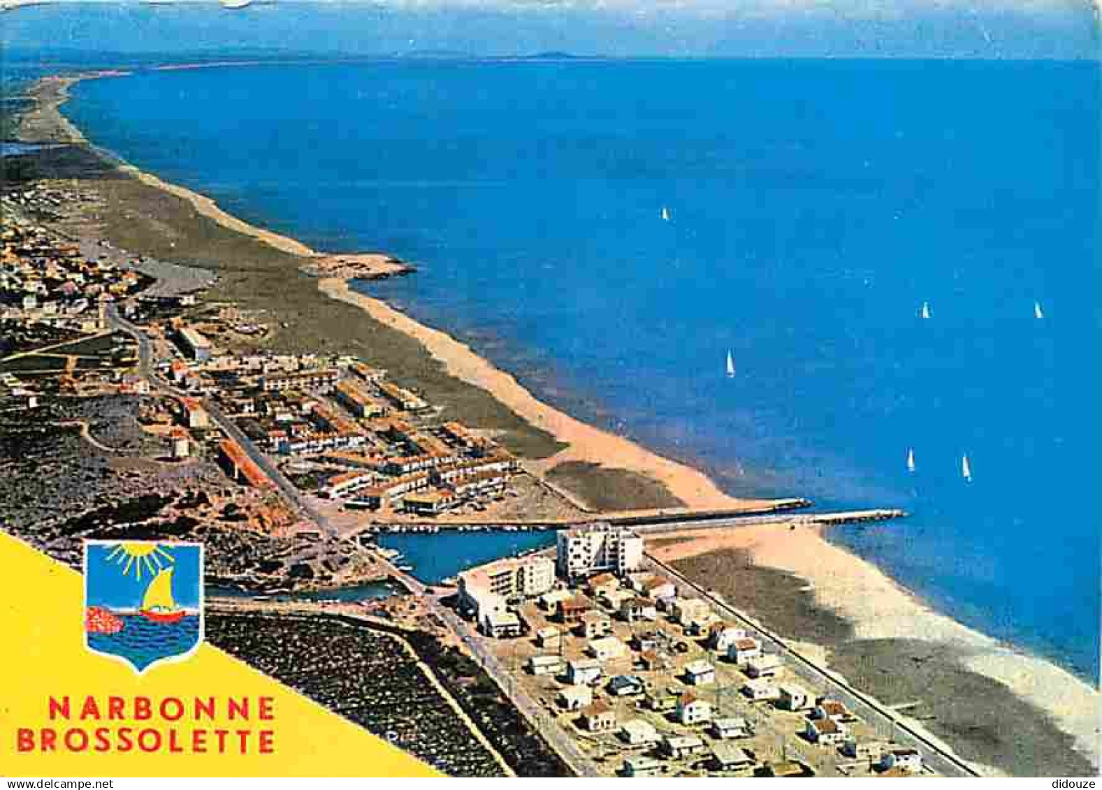 11 - Narbonne - Narbonne Plage - Le port Brossolette et l'étang de Pissevache - Flamme Postale de Narbonne - Blasons - C