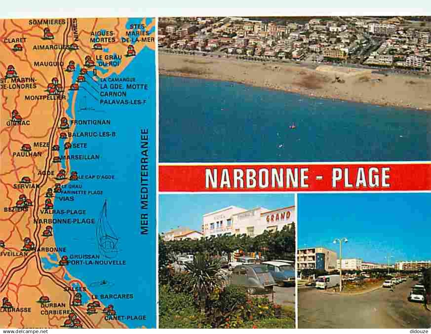 11 - Narbonne - Narbonne Plage - Multivues - Carte Géographique - Automobiles - CPM - Voir Scans Recto-Verso