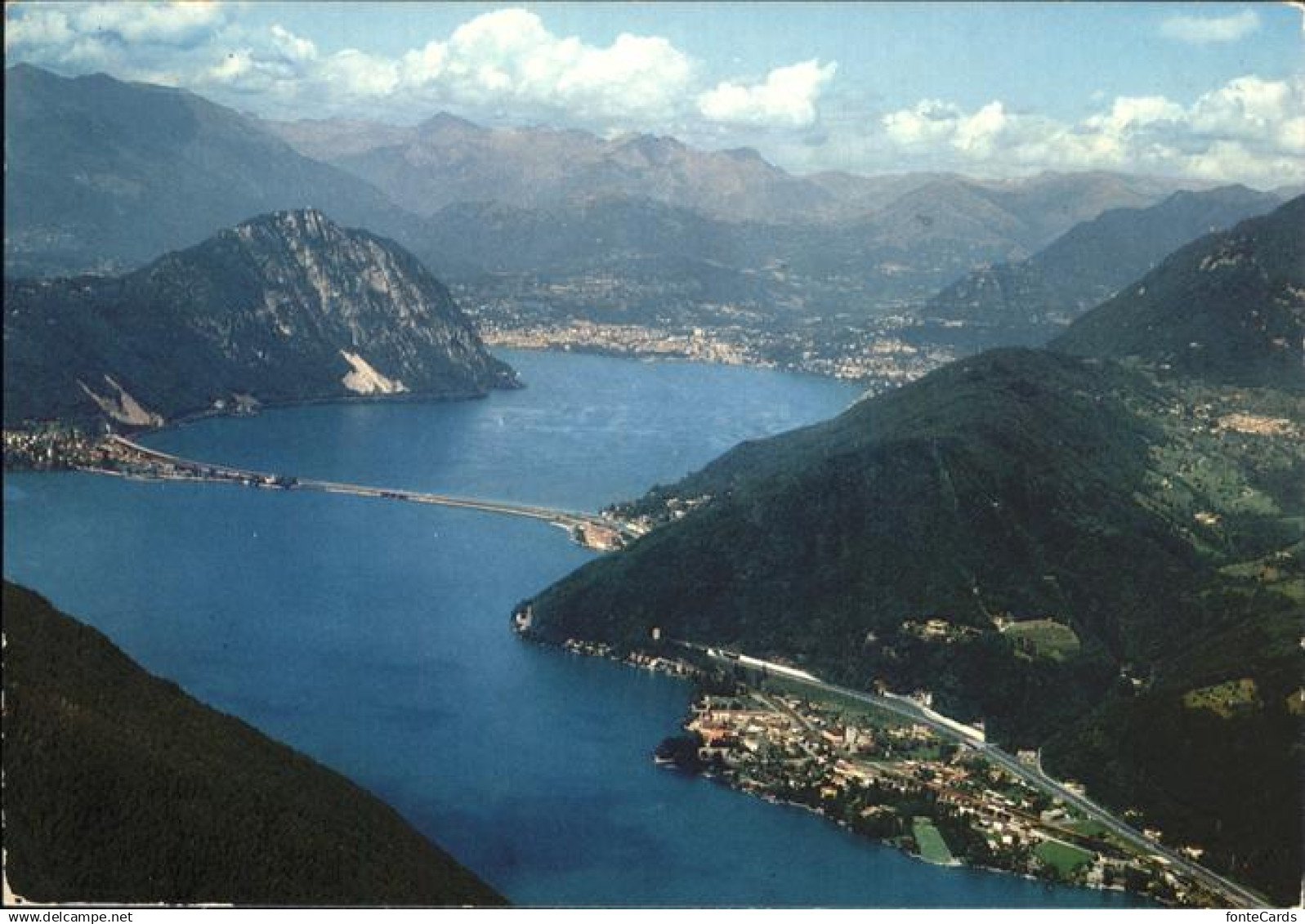 11435025 Lugano TI Lago di Lugano visto dall aereoplano Lugano