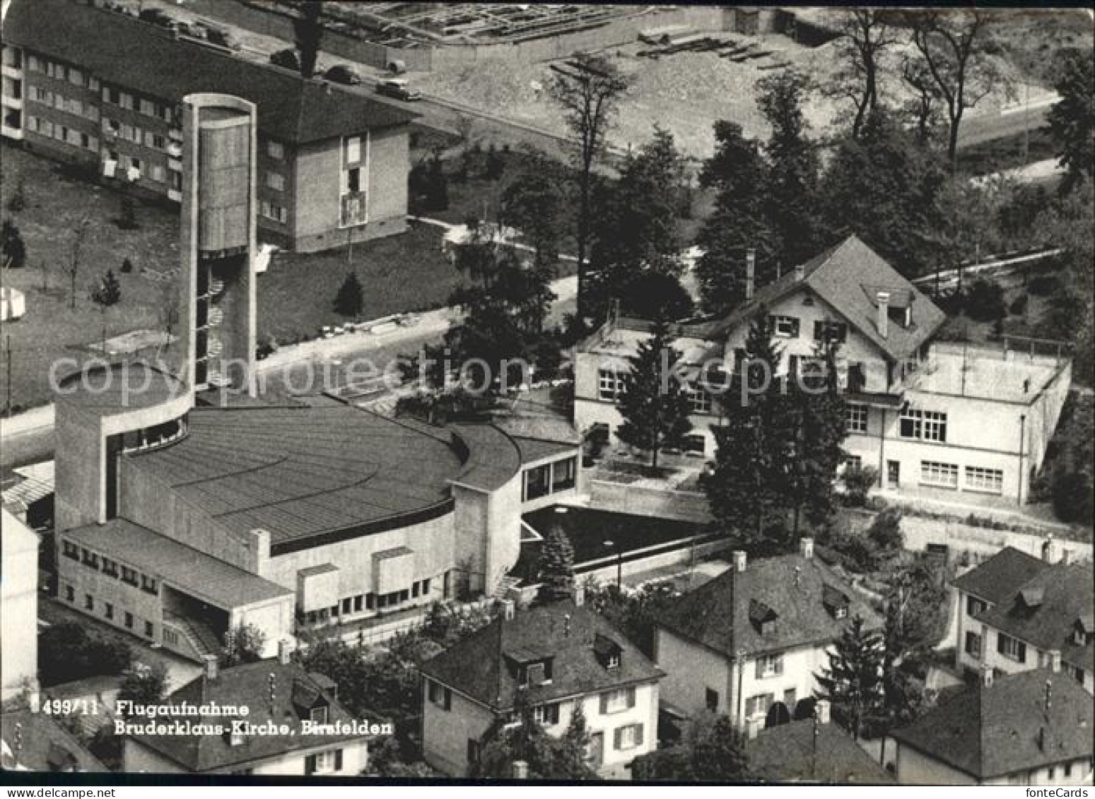 11623232 Birsfelden Fliegeraufnahme Bruderklaus-Kirche Birsfelden