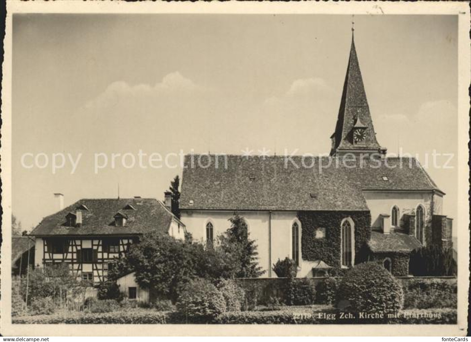 11658150 Elgg Kirche mit Pfarrhaus