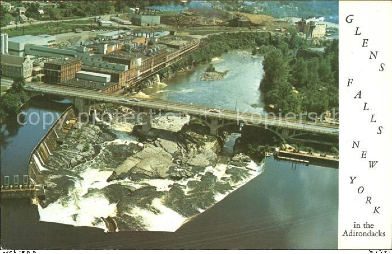 11688043 Adirondack Glens Falls of Hudson River aerial view