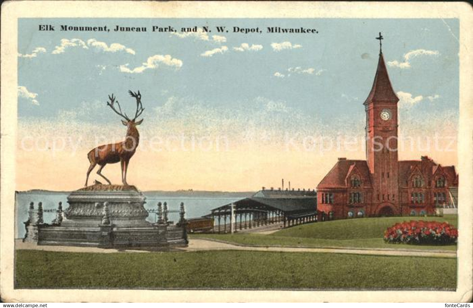 11690384 Milwaukee_Wisconsin Elk Monument Juneau Park NW Depot