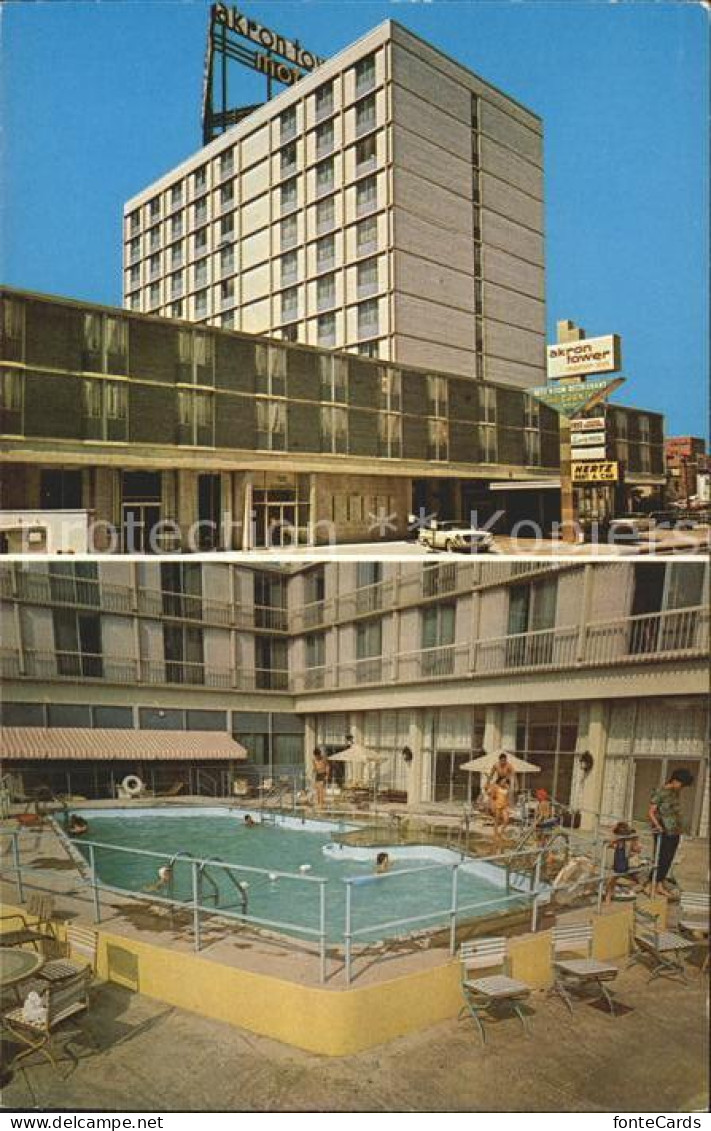 11700542 Akron Ohio Aktron Tower Motor Inn Hotel Swimming Pool