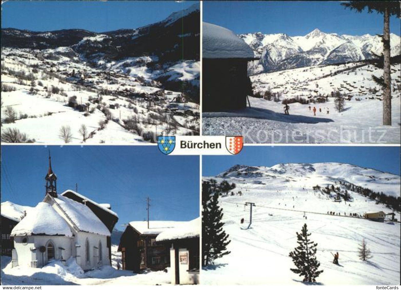 11713342 Buerchen Ortsblick Kapelle Skipiste Buerchen