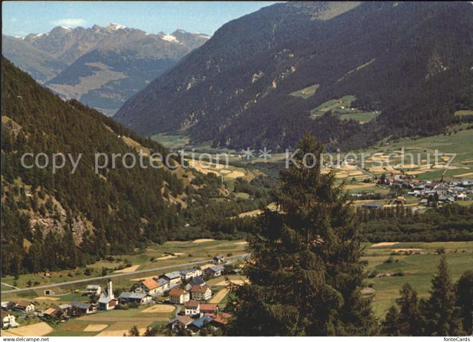 11713779 Valchava und Sta Maria im Muenstertal mit oetztaler Alpen