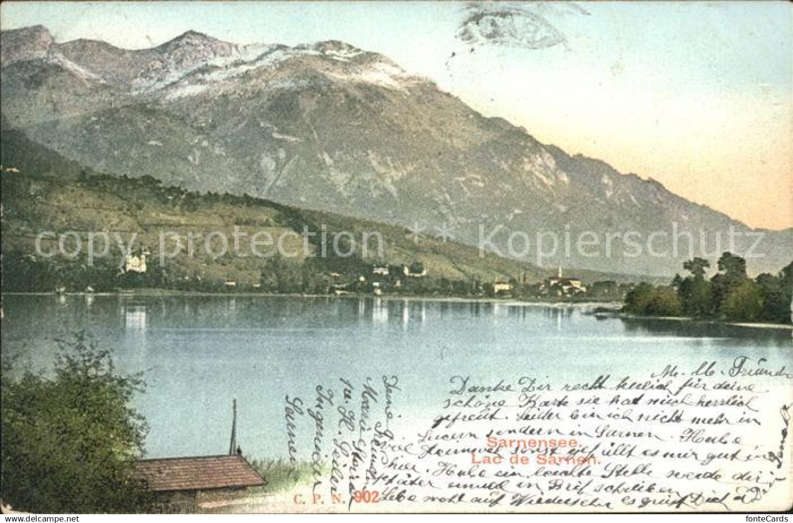 11749790 Sarnen Sarnersee mit Alpen