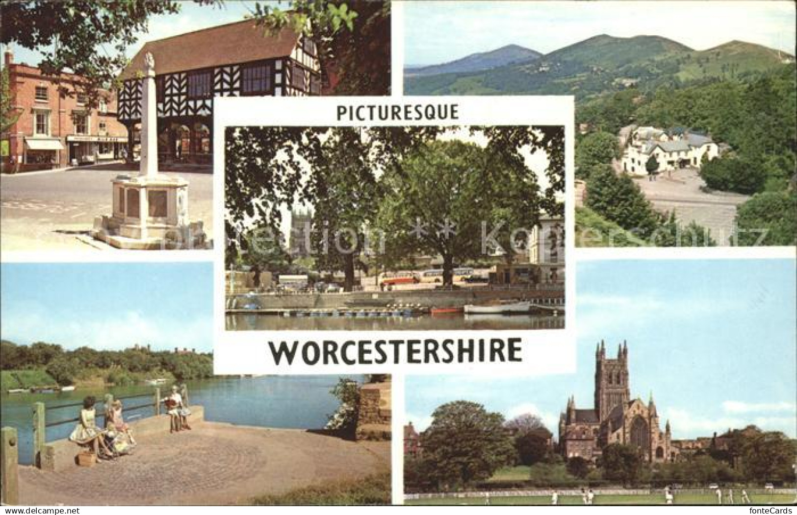 11777438 Evesham Wychavon Picturesque Worcestershire Memorial Cathedral River Ca