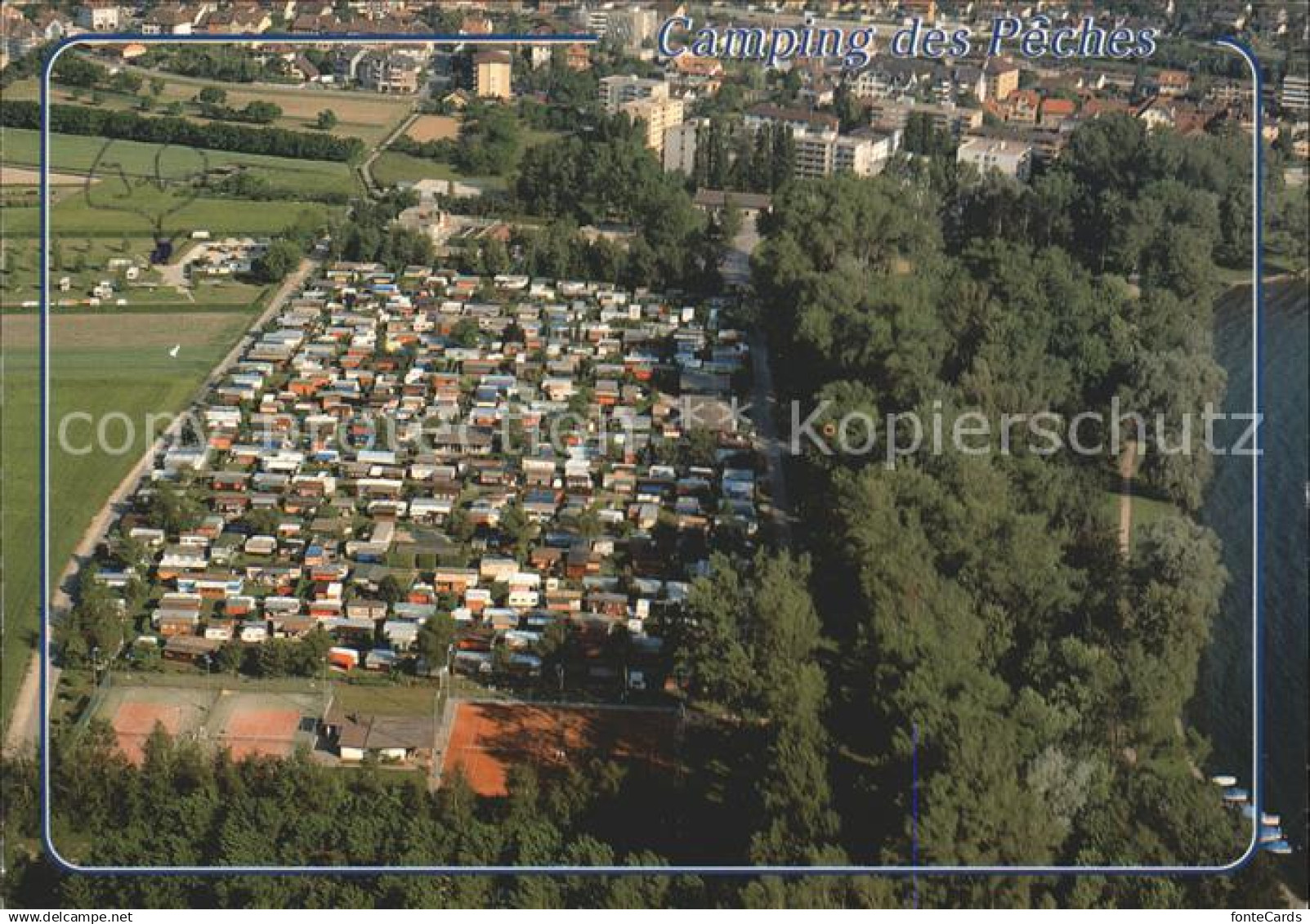 11851352 Le Landeron Fliegeraufnahme Camping des Péches