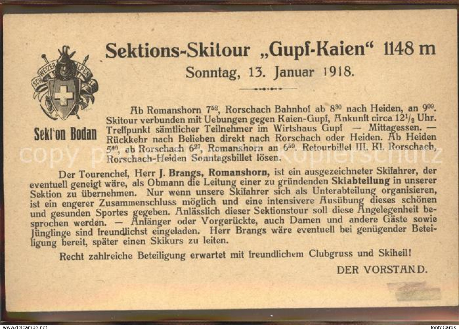 11853177 Gupf-Kaien 1148m Kaien Appenzell AR Sektion Bodan Sektions Skitour Gupf