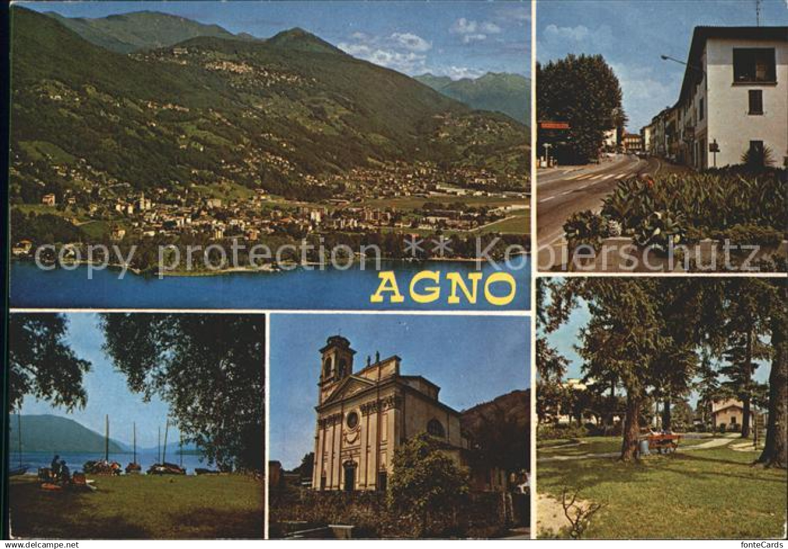 11862148 Agno Totalansicht Hafen Kirche Dorfstrasse Agno