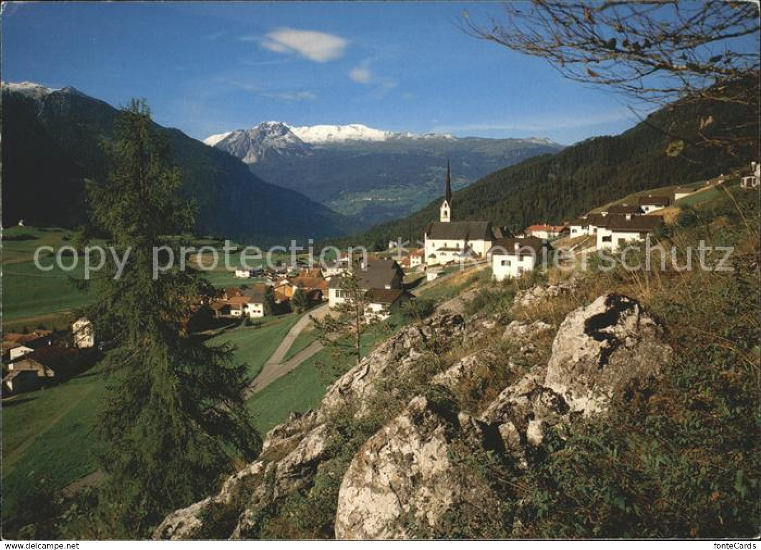 11865786 Alvaneu Dorf mit Piz Toissa