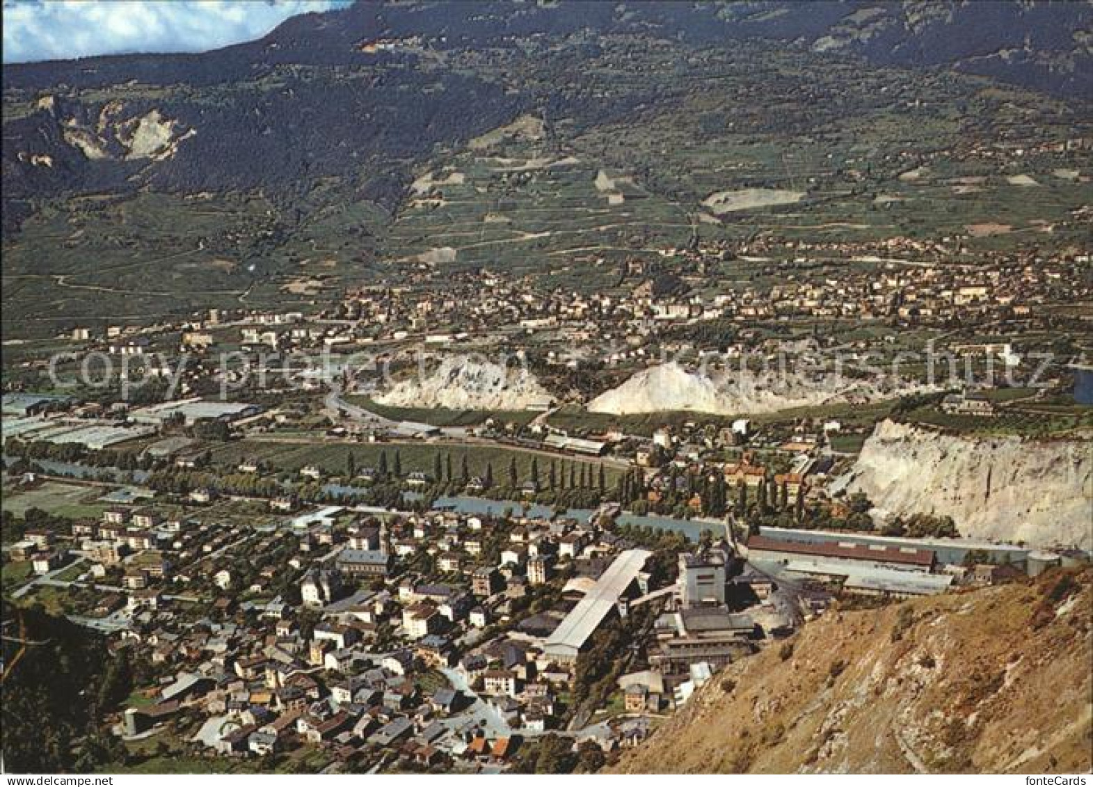 11880119 Chippis et Sierre Vue de la route d Anniviers