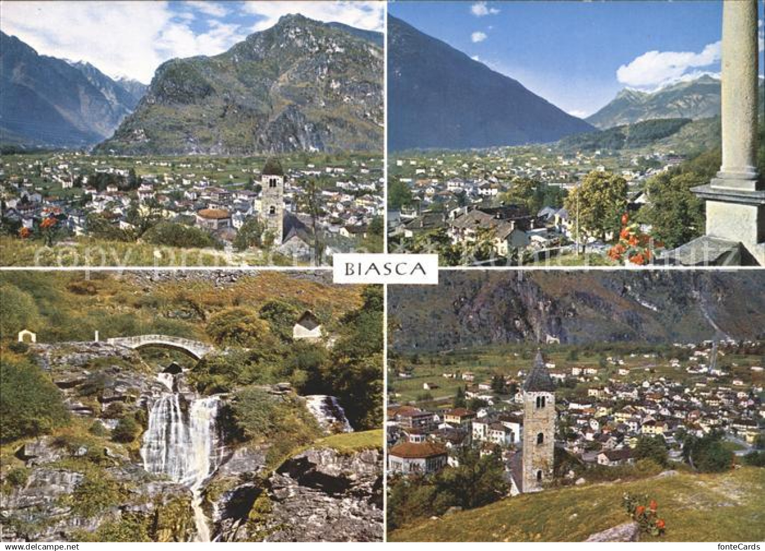 11886202 Biasca Bruecke Wasserfall Totalansicht Biasca