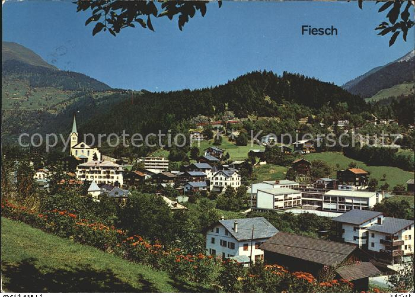 12002596 Fiesch Fiesch mit Kirche