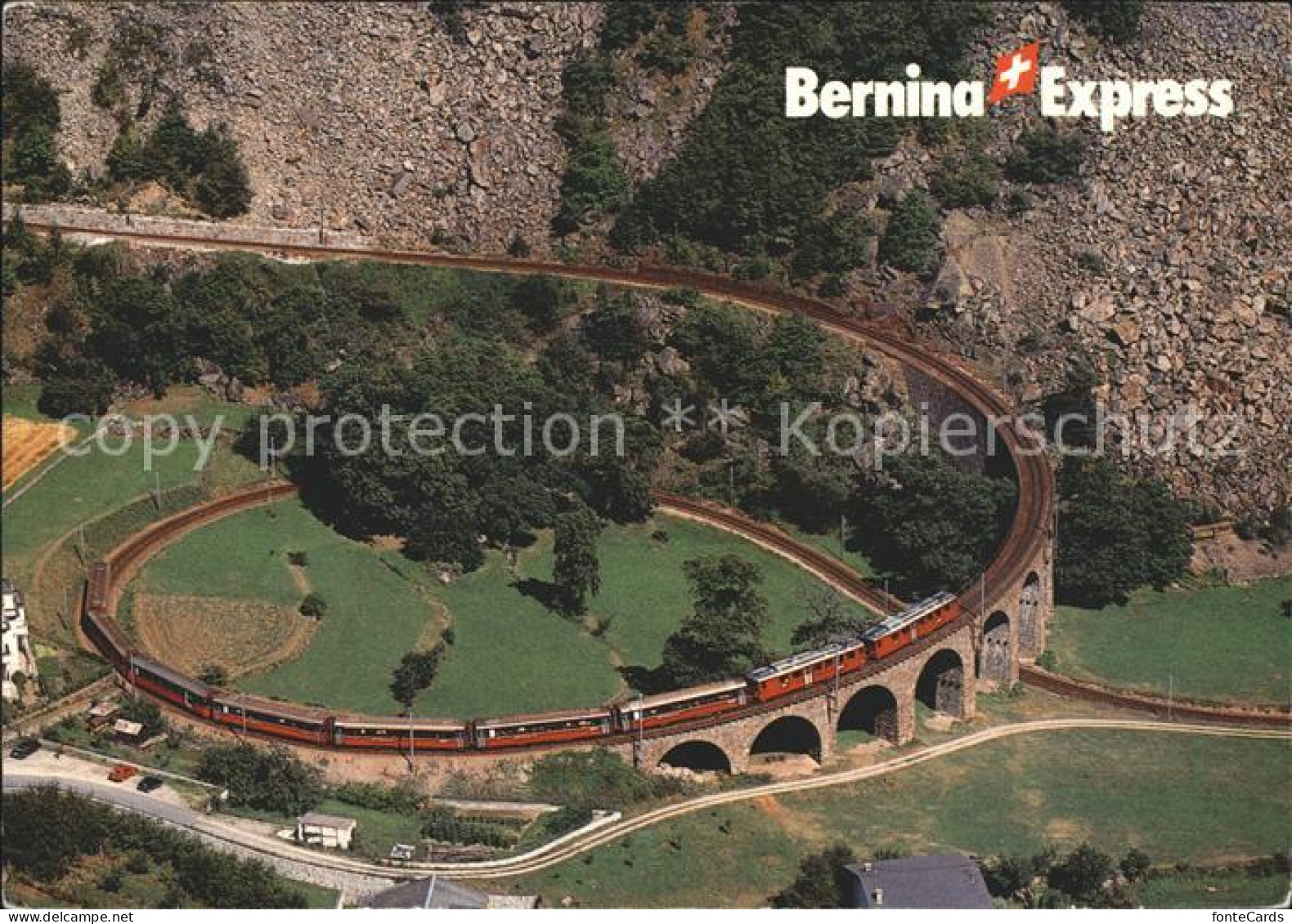 12005182 Rhaetische Bahn Bernina-Express Kehrviadukt Brusio