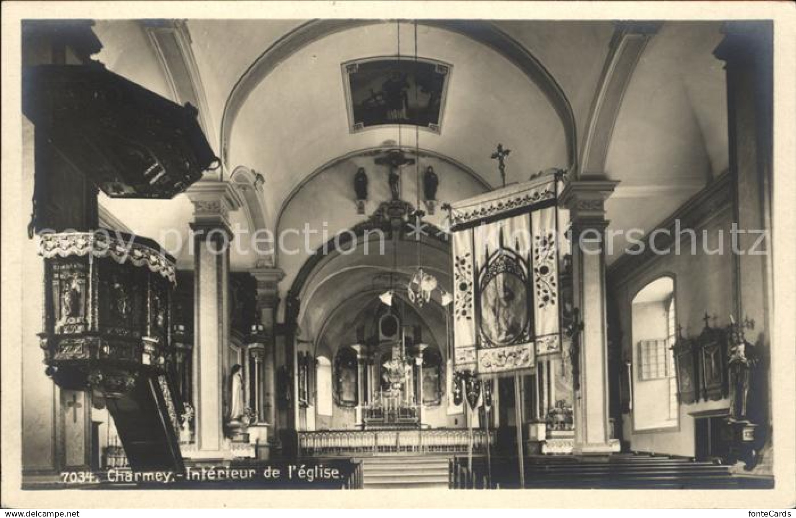 12015051 Charmey Interieur de l'eglise Kirche Charmey