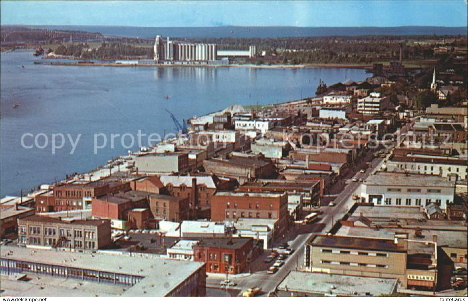 12021007 Sarnia Main Business Section St Clair River aerial view