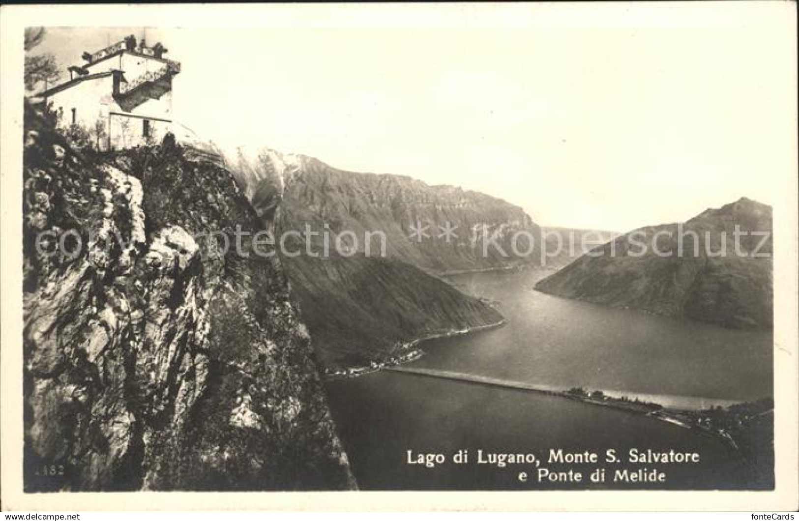 12047713 Monte San Salvatore Lago di Lugano Ponte de Melide Luganersee